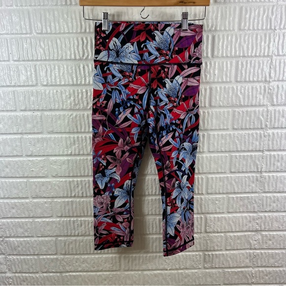 Lululemon Wunder Under Hi-Rise Crop Leggings Lush Lillies Size 6 - Picture 4 of 8